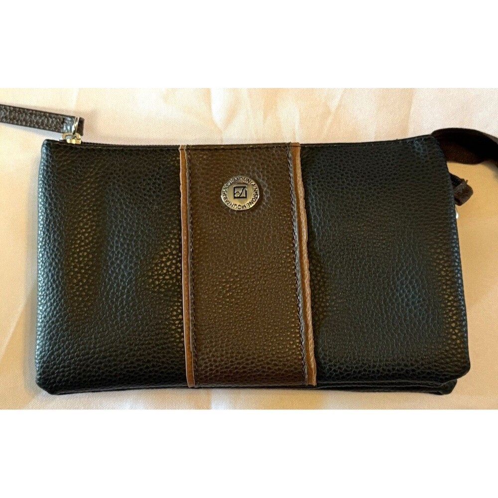 Stone Mountain Black/Brown Clutch/Crossbody (Missing Strap) Purse
